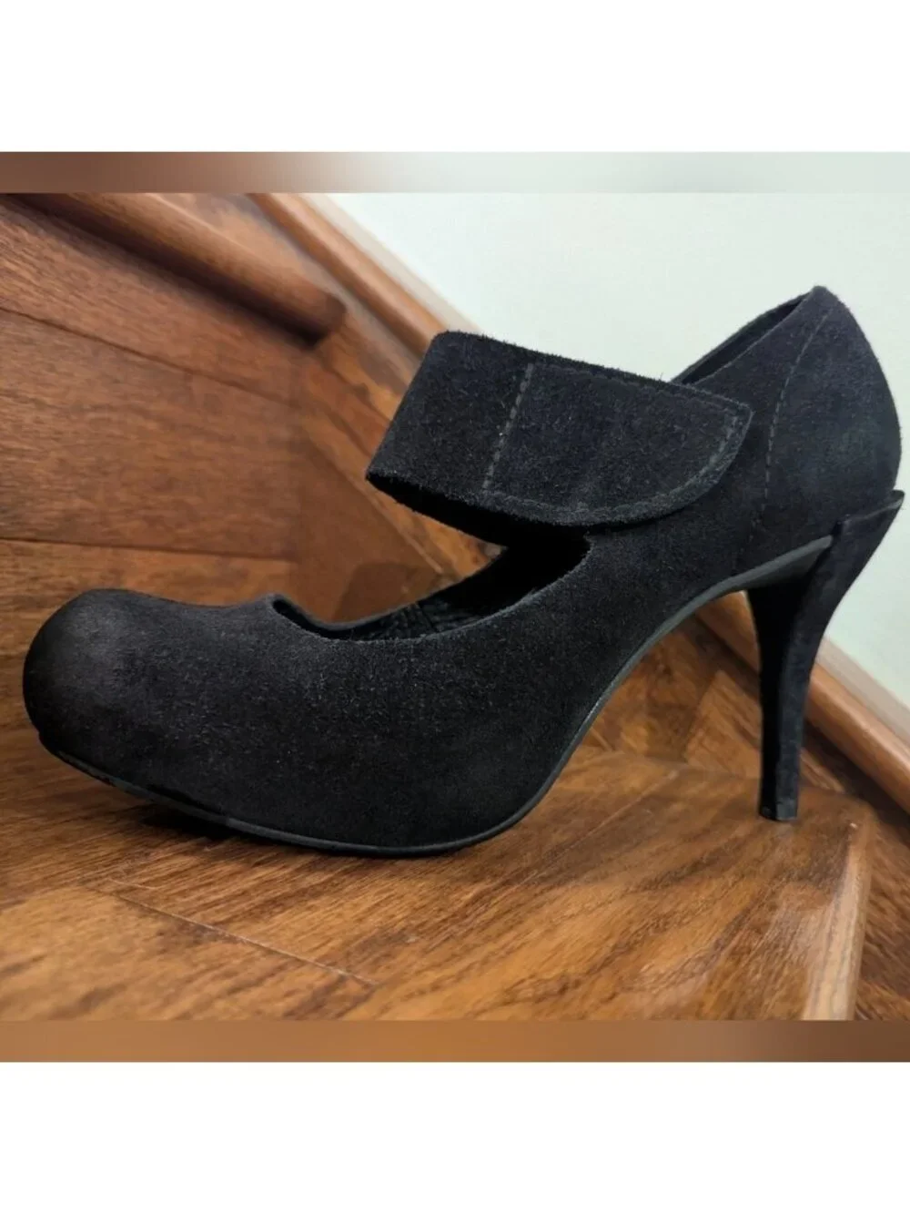 Pedro Garcia Mary Jane Black Suede Heels Eu Size 40 Approx 9-9.5 US